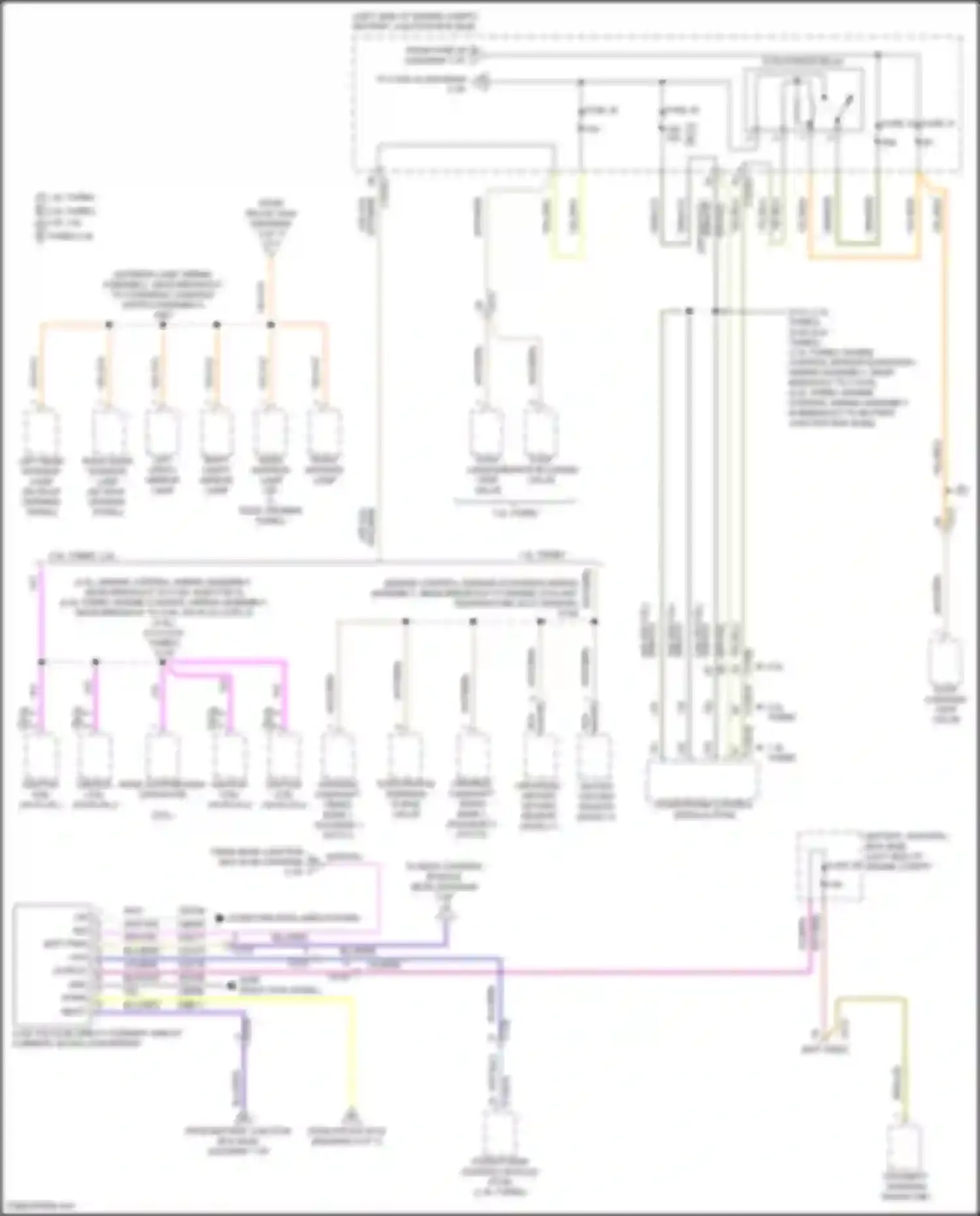 Wiring diagram right vanity mirror lamp for Ford Escape III facelift (2015-2019) (3 of 3)