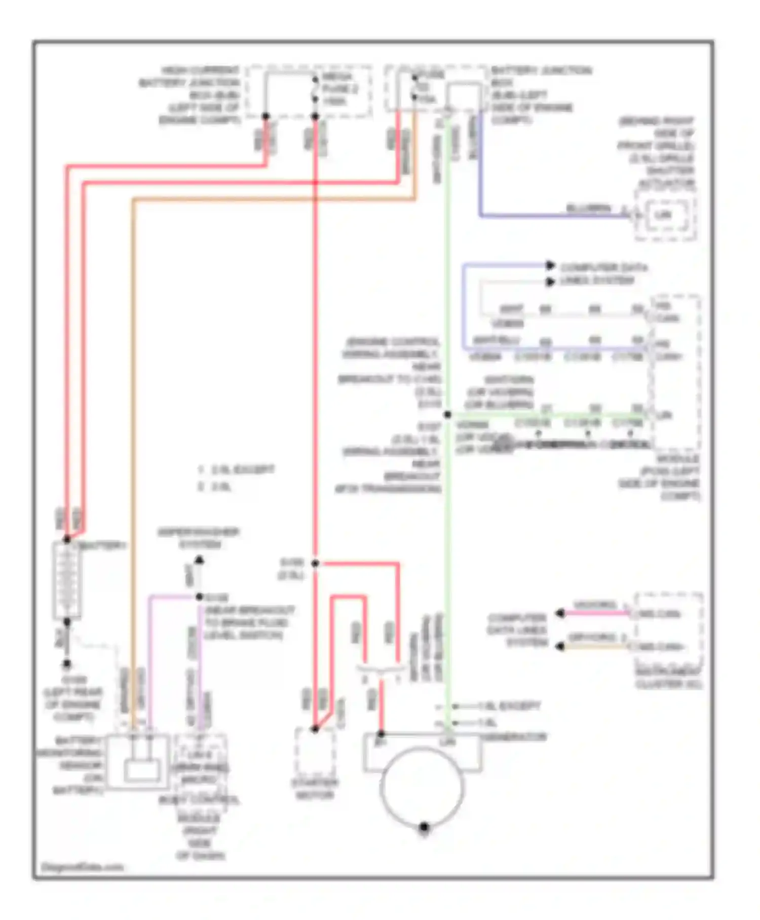Escape Ford III (2012-2015): Charging circuit