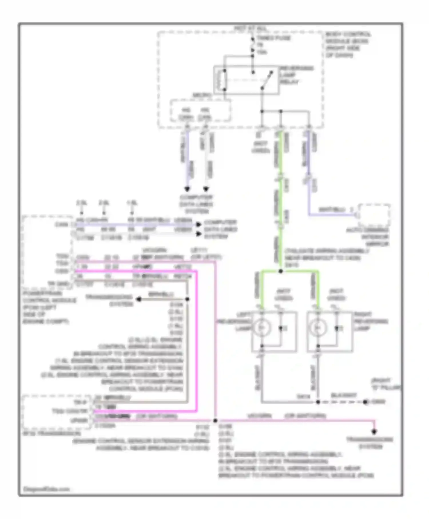 Wiring diagram (1.6l: engine control sensor extension for Ford Escape III (2012-2015) (1 of 1)