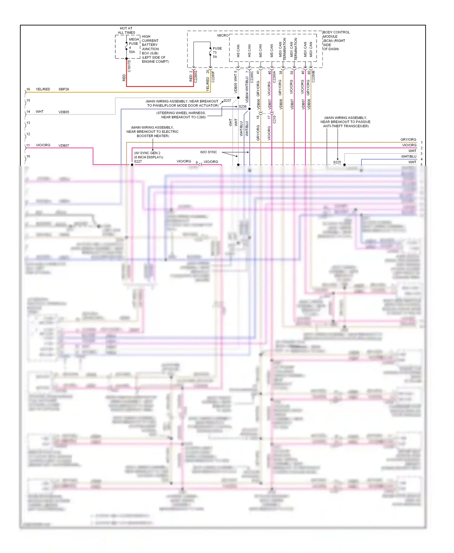 Ford Escape III (2012-2015) accessory protocol interface module (apim) wiring diagram  (1 of 8)