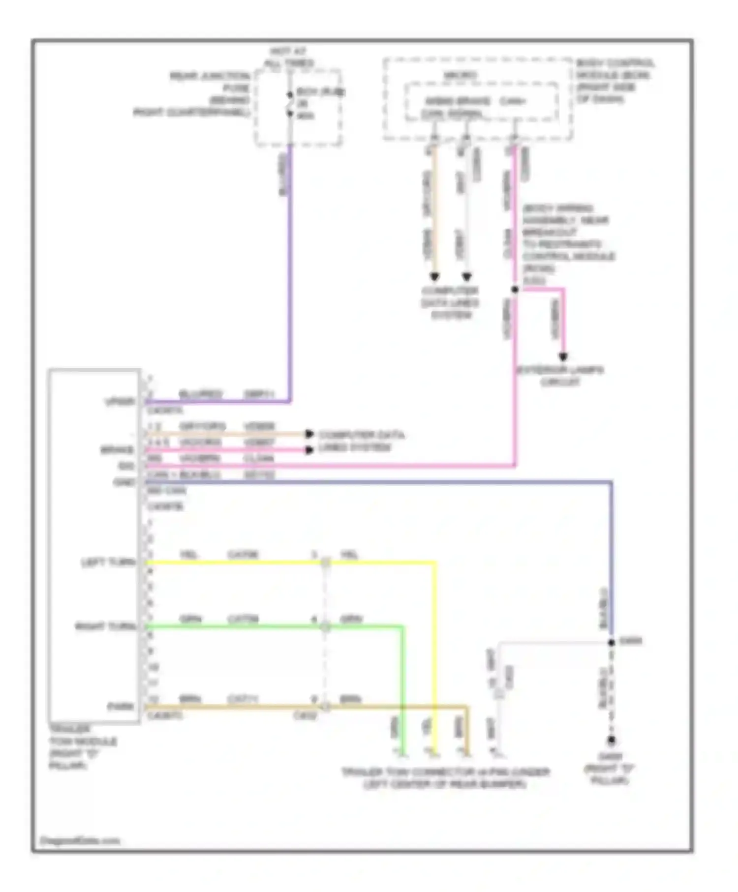 Wiring diagram left turn for Ford Escape III (2012-2015) (1 of 1)