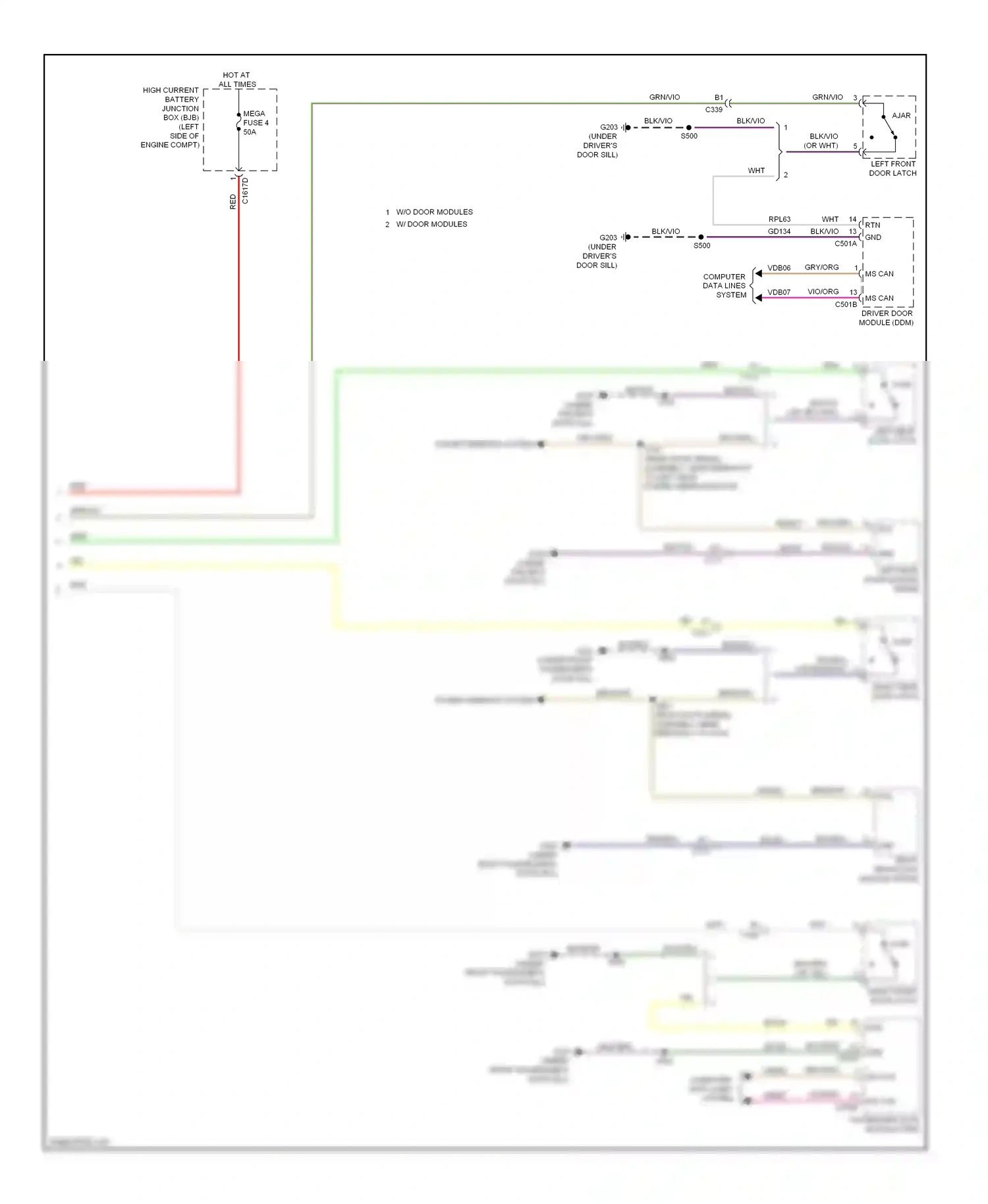 Ford Escape III (2012-2015) module (prdm) wiring diagram  (1 of 1)