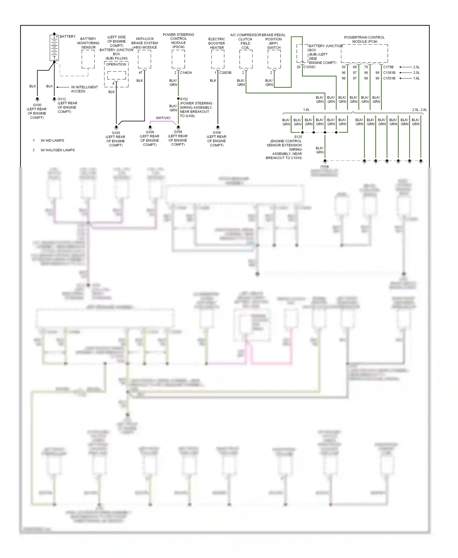 Ford Escape III (2012-2015) powertrain control module (pcm) wiring diagram  (1 of 4)