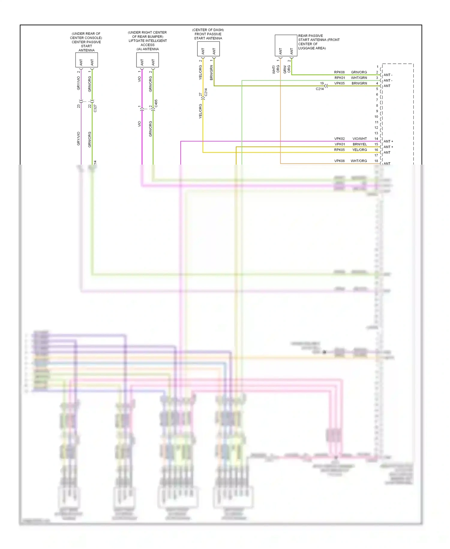 Ford Escape III (2012-2015) remote function actuator (rfa) module (behind left quarterpanel) wiring diagram  (1 of 3)