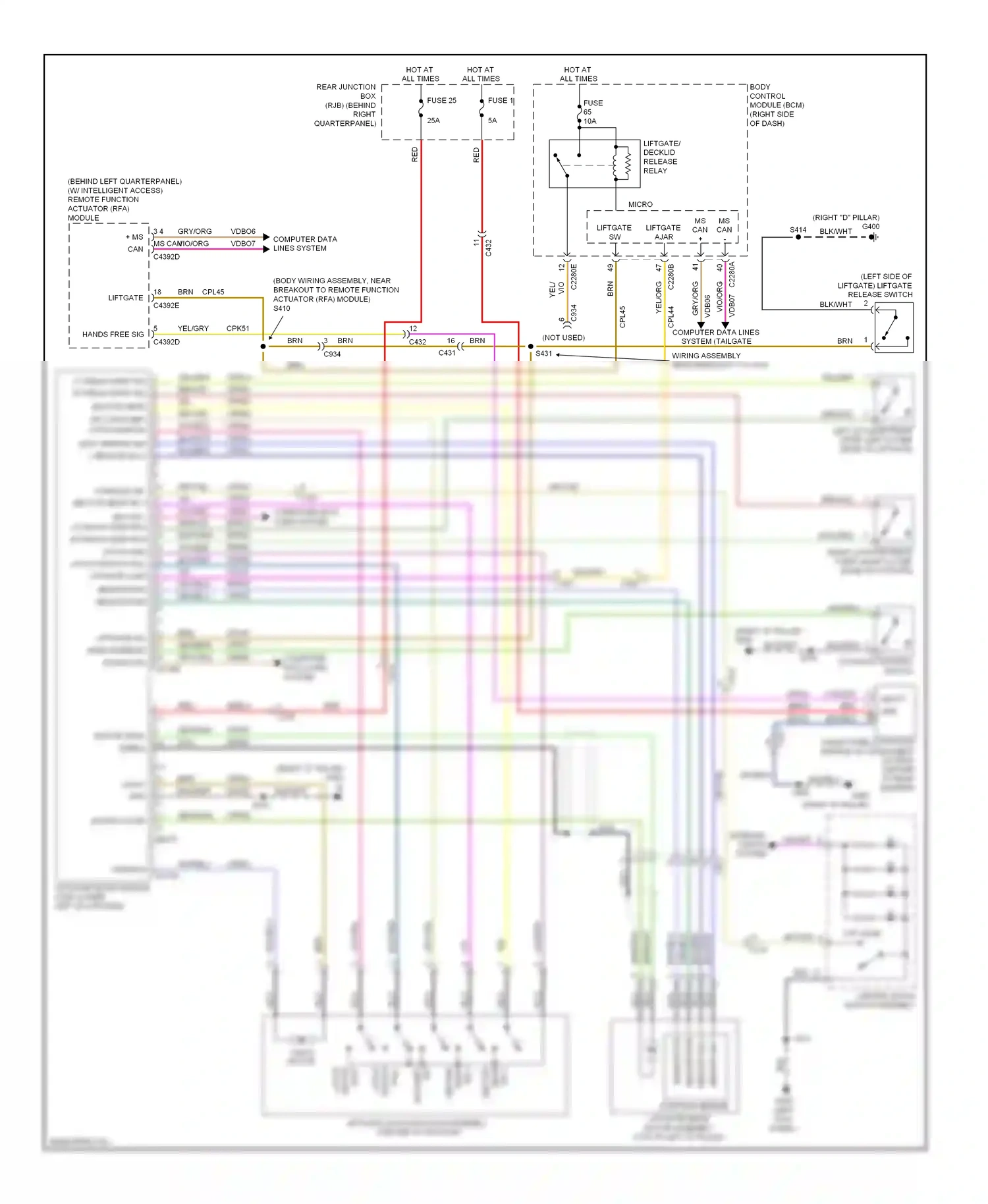 Ford Escape III (2012-2015) switch wiring diagram  (2 of 2)