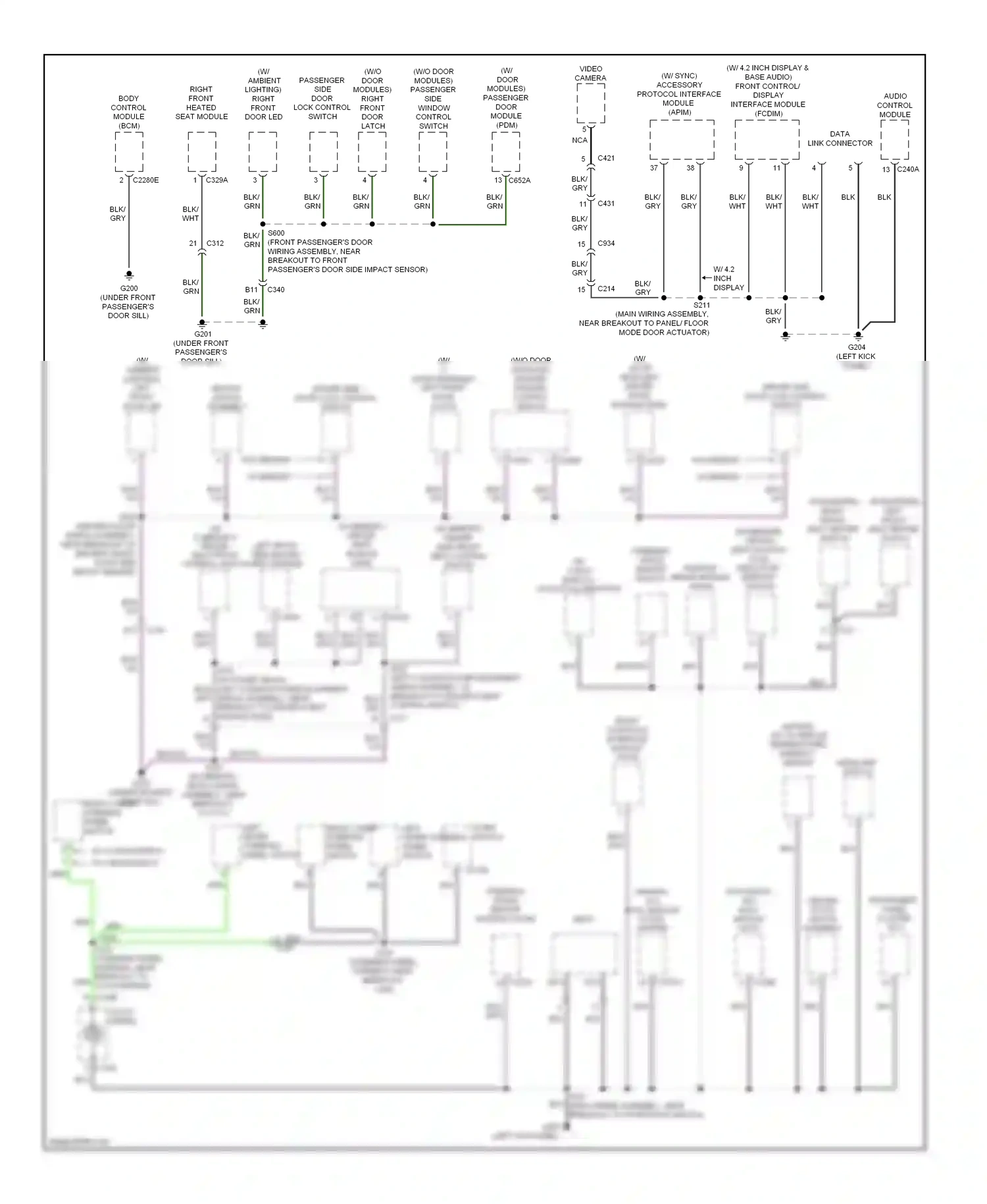 Ford Escape III (2012-2015) (w/ sync) accessory protocol interface module (apim) wiring diagram  (1 of 1)