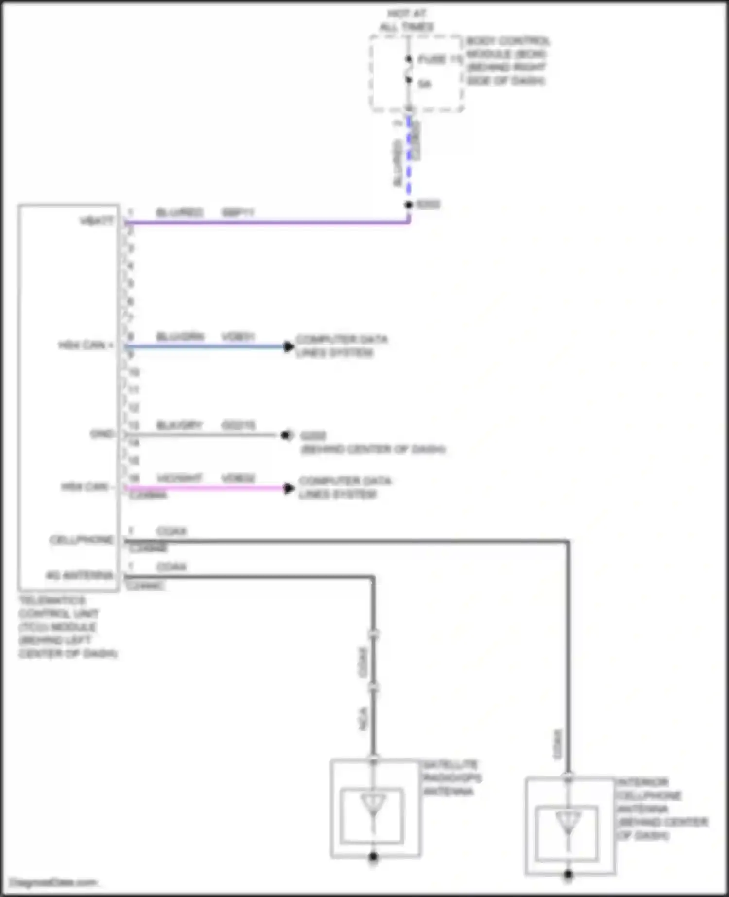 Wiring diagram fuse 11 for Ford Escape IV (2019-2024) (4 of 4)