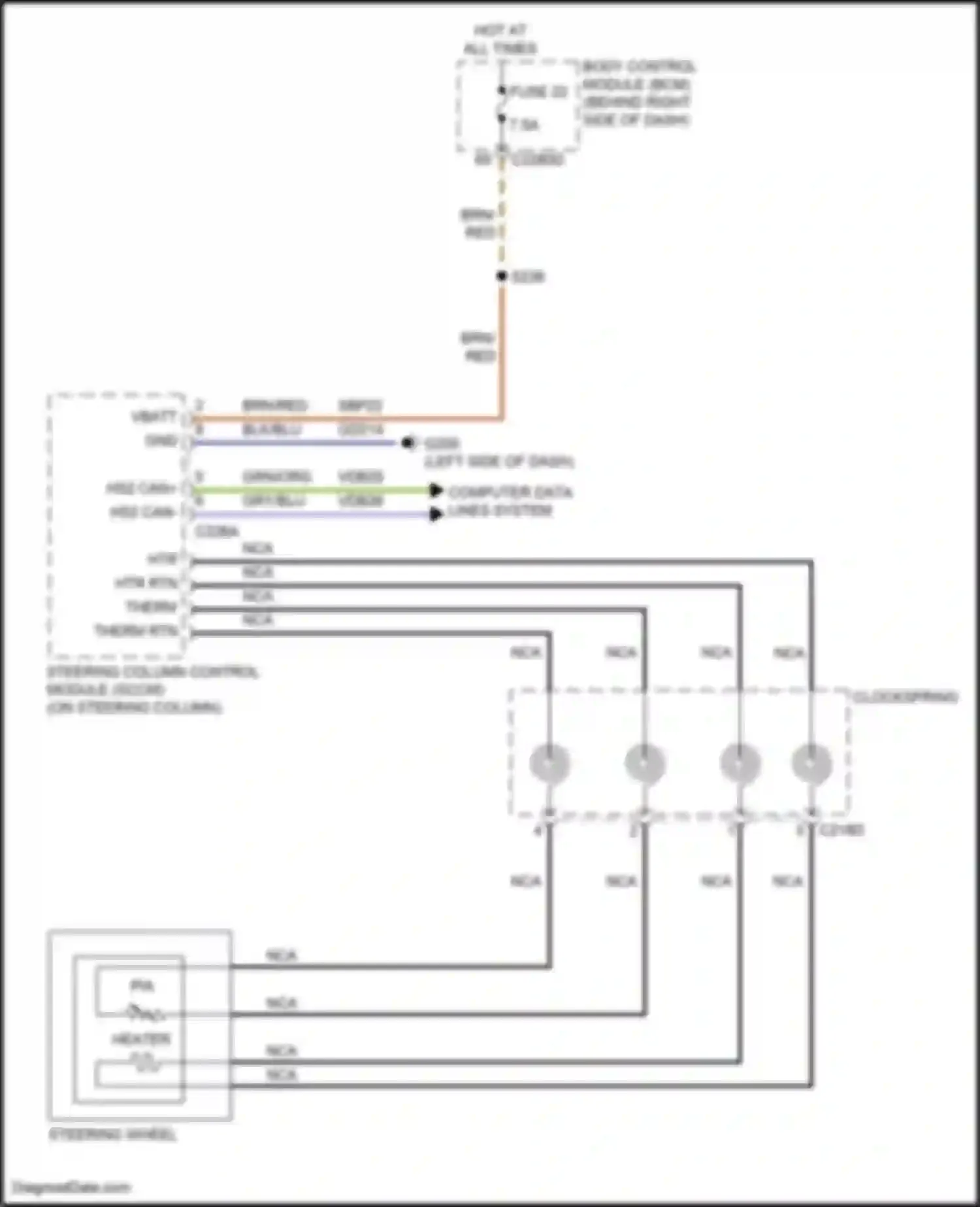 Wiring diagram steering wheel) for Ford Escape IV (2019-2024) (1 of 1)