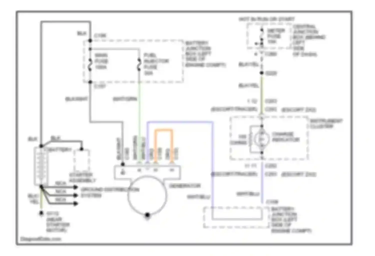 Escort ZX2 Ford  (1998-1999): Charging circuit