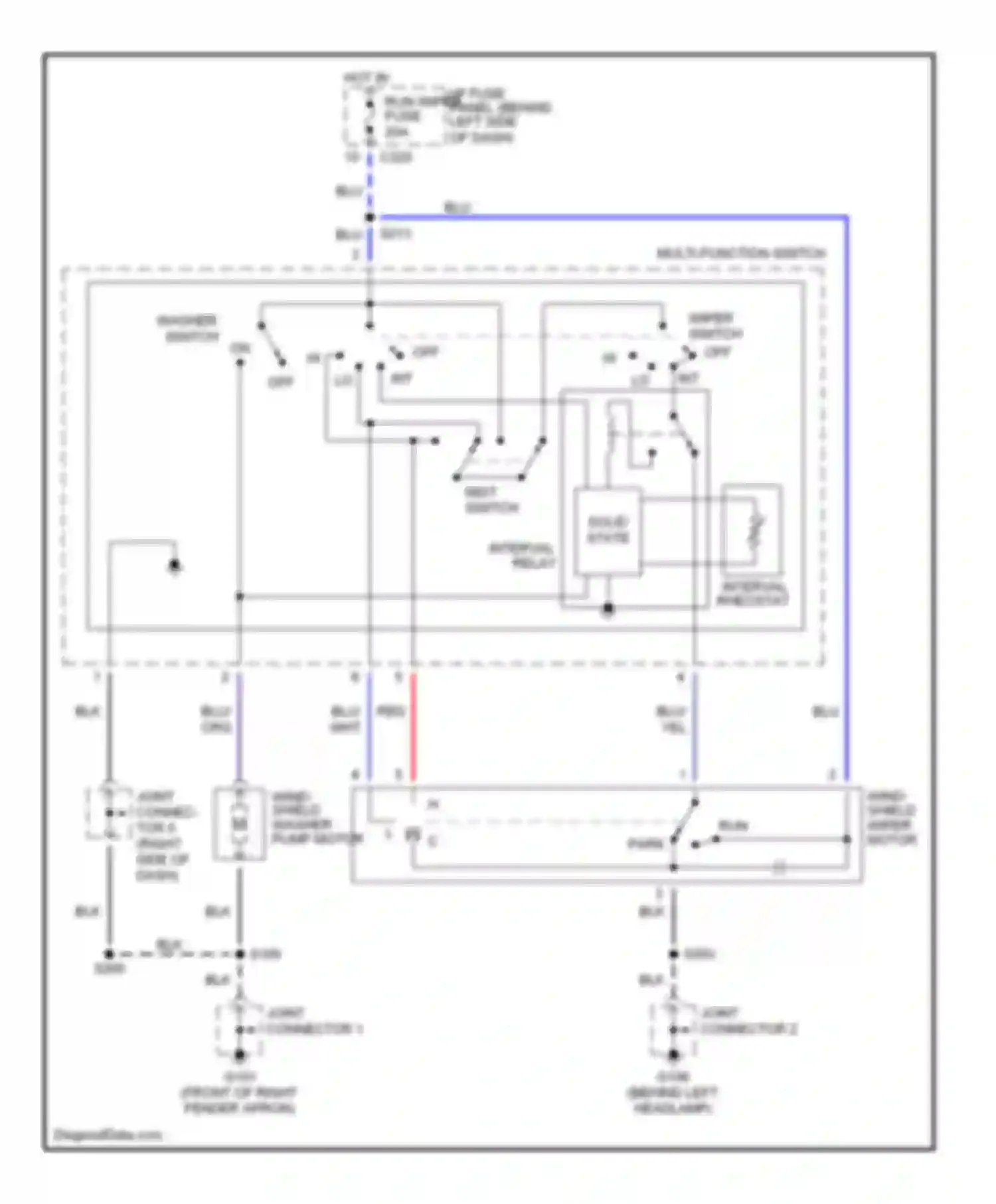 Escort ZX2 Ford  (1998-1999): Wiper/washer circuit