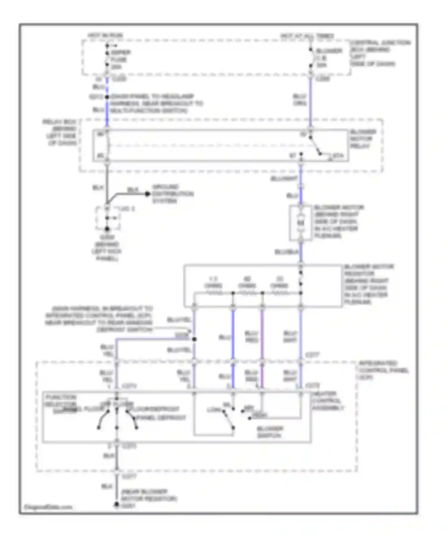 Escort Ford V facelift 2 (1995-2002): Heater circuit
