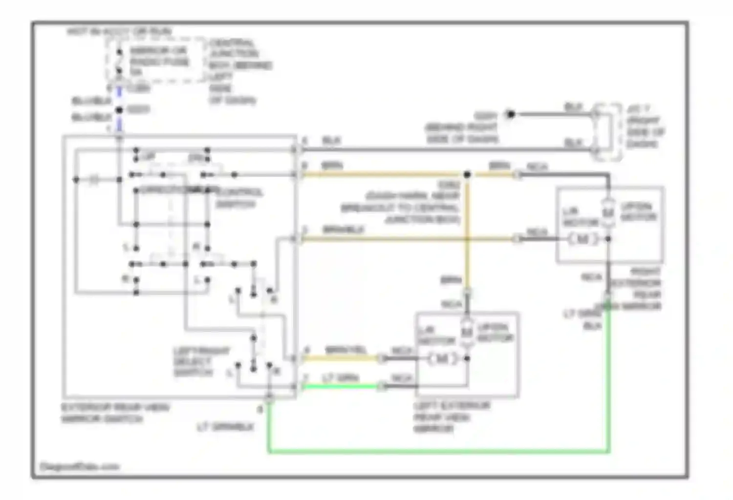 Escort Ford V facelift 2 (1995-2002): Power mirror circuit