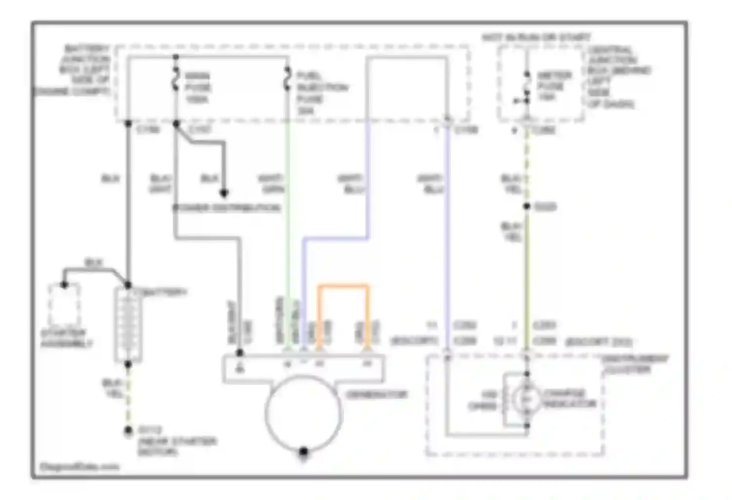 Escort Ford V facelift 2 (1995-2002): Charging circuit
