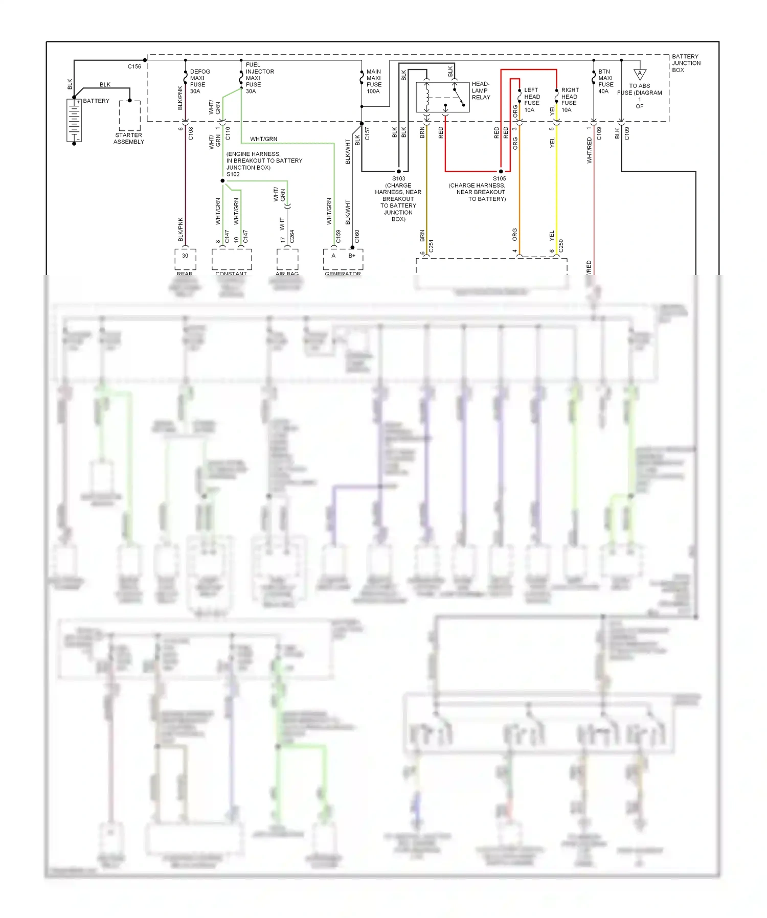 Ford Escort V facelift 2 (1995-2002) integrated control panel wiring diagram  (3 of 6)