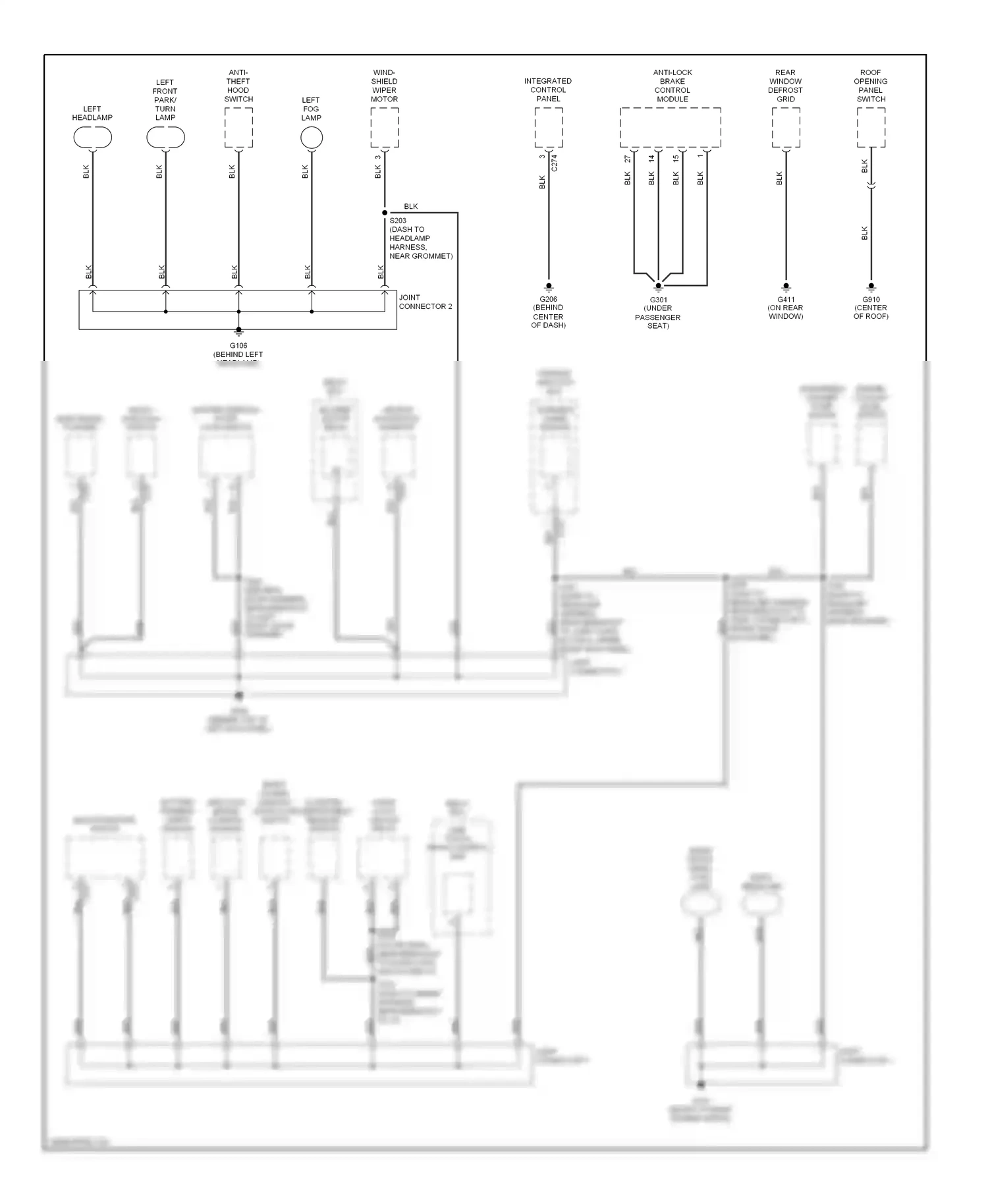 Ford Escort V facelift 2 (1995-2002) one touch down control unit wiring diagram  (1 of 2)