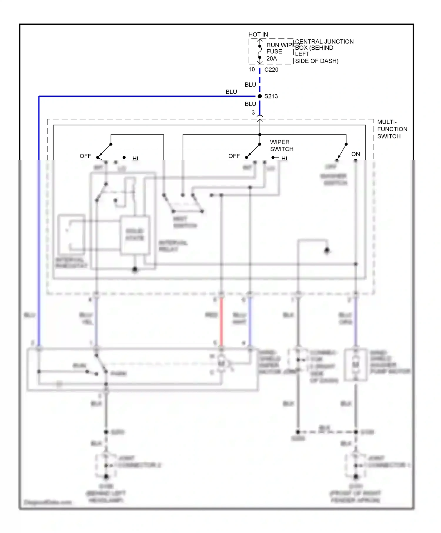 Ford Escort V facelift 2 (1995-2002) solid state wiring diagram  (2 of 3)