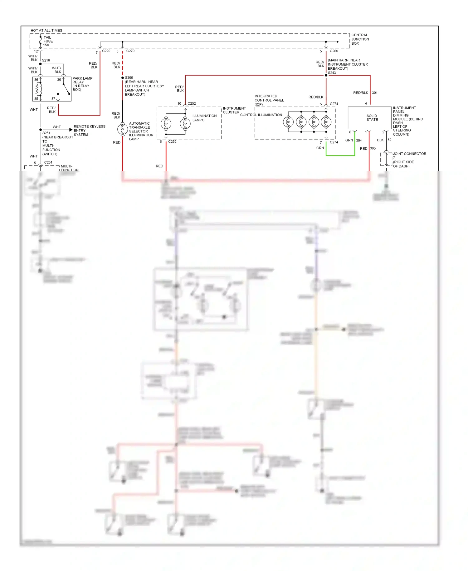 Ford Escort V facelift 2 (1995-2002) solid state wiring diagram  (3 of 3)