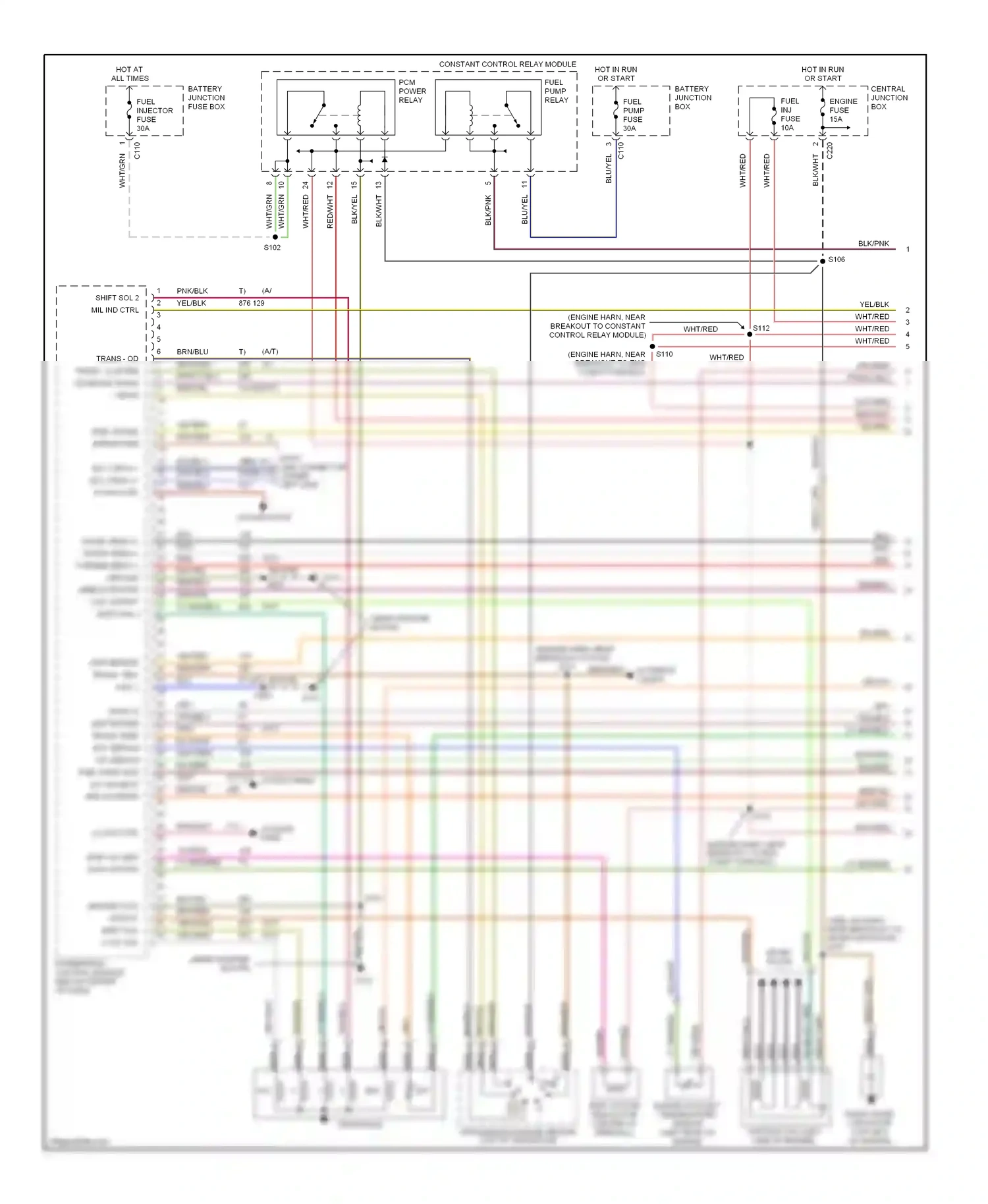 Ford Escort V facelift 2 (1995-2002) transaxle wiring diagram  (2 of 2)