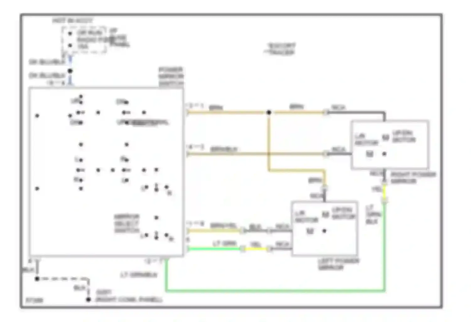 Escort Ford V facelift (1991-1996): Power mirror circuit