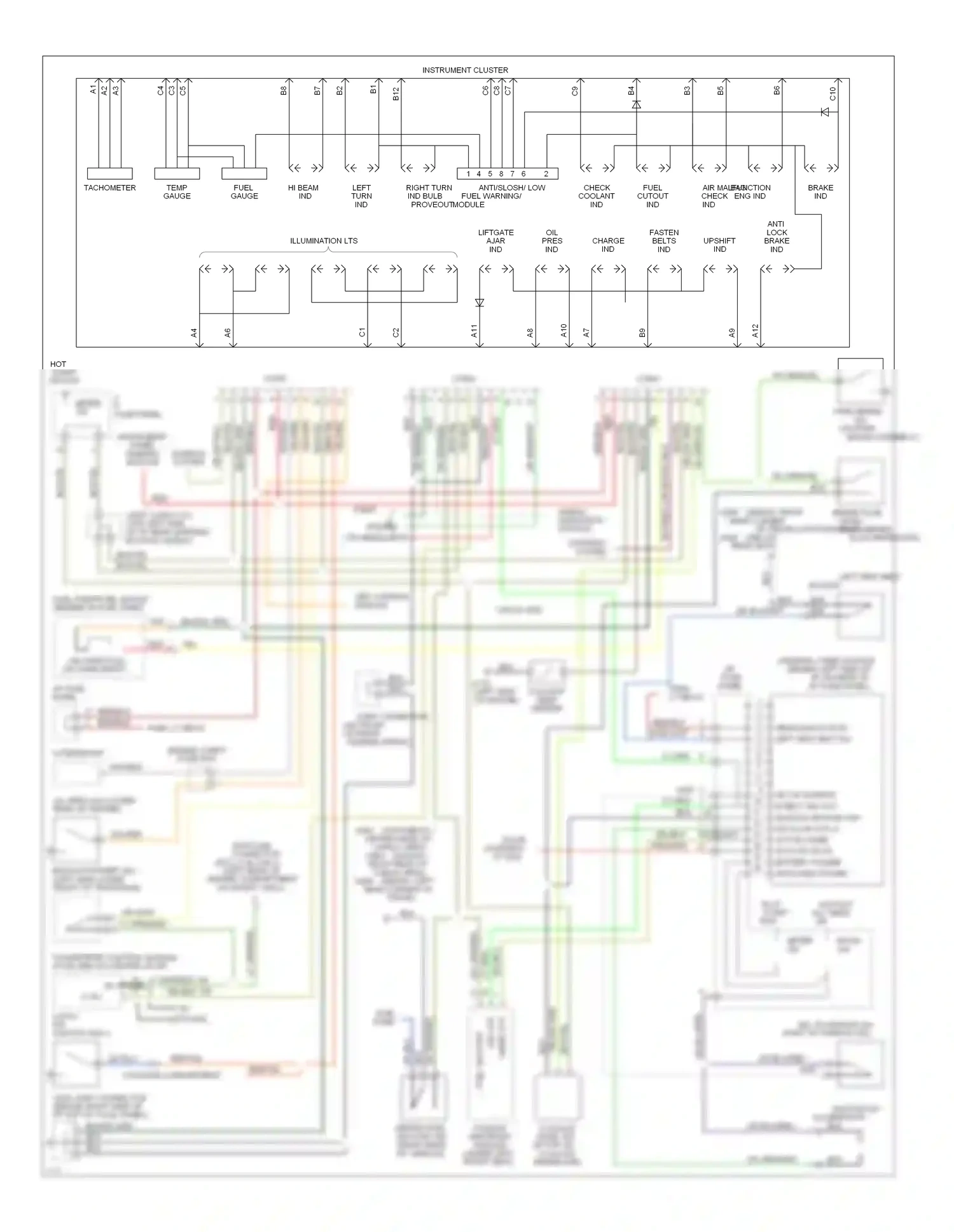 Ford Escort V facelift (1991-1996) abs control module wiring diagram  (5 of 5)
