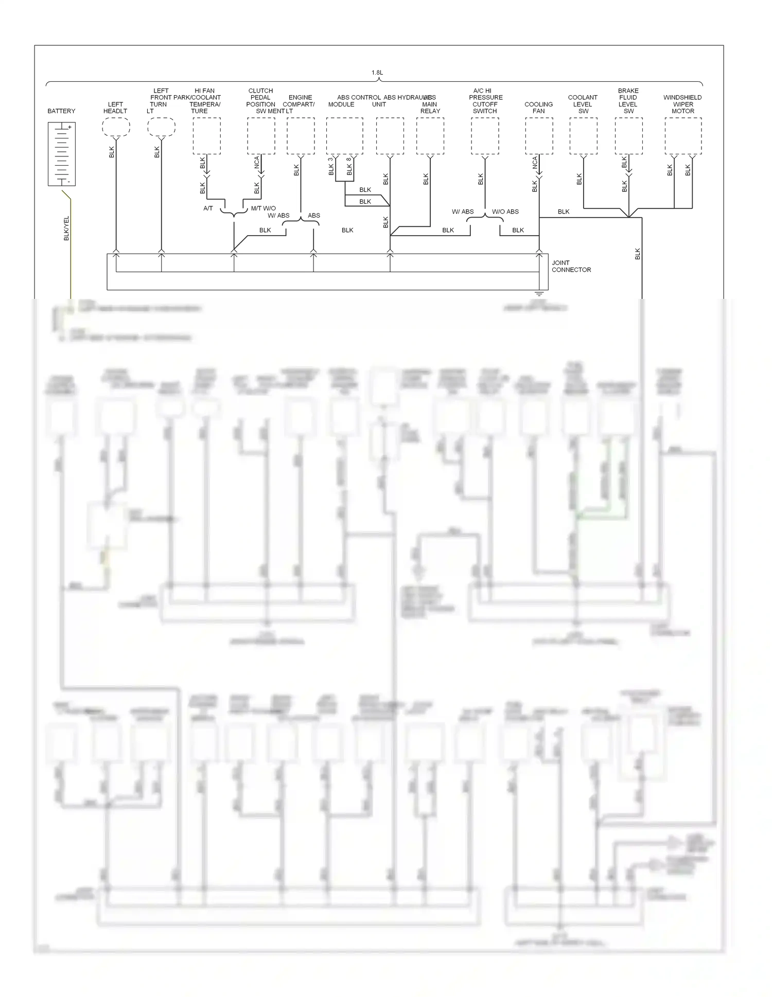 Ford Escort V facelift (1991-1996) engine compart/ wiring diagram  (1 of 1)
