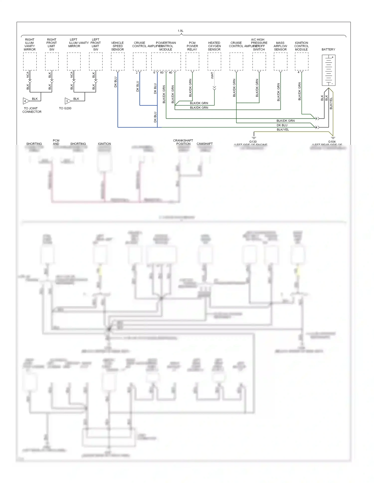 Ford Escort V facelift (1991-1996) ignition control module wiring diagram  (1 of 1)