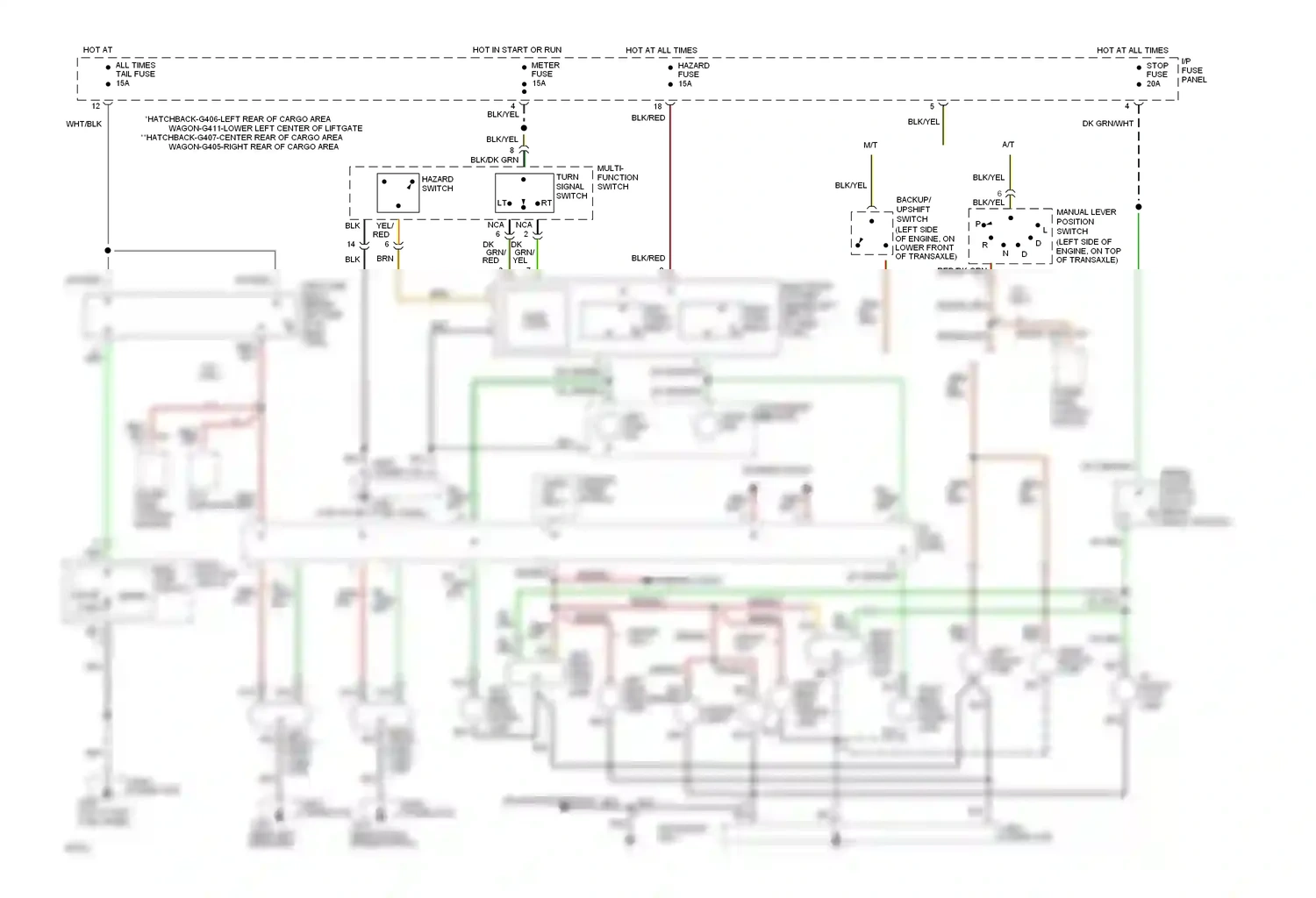Ford Escort V facelift (1991-1996) solid state wiring diagram  (1 of 5)