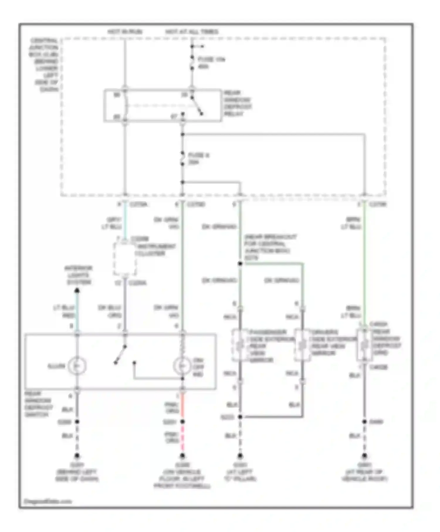 Excursion Ford I (1999-2005): Defoggers circuit