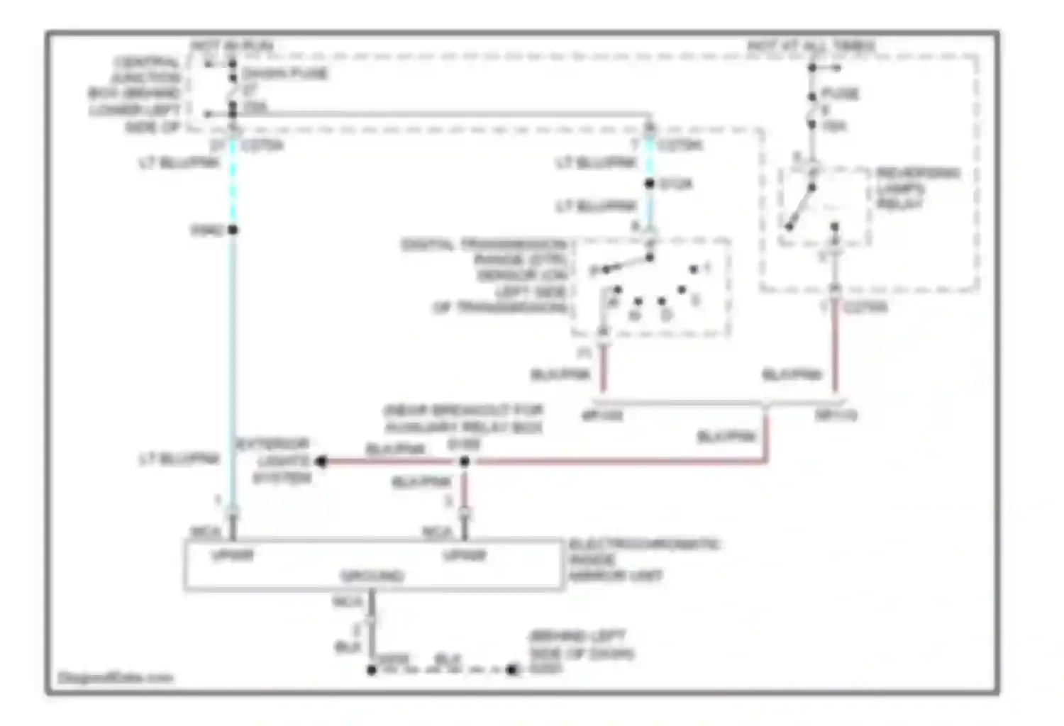 Excursion Ford I (1999-2005): Electronic day/night mirror circuit