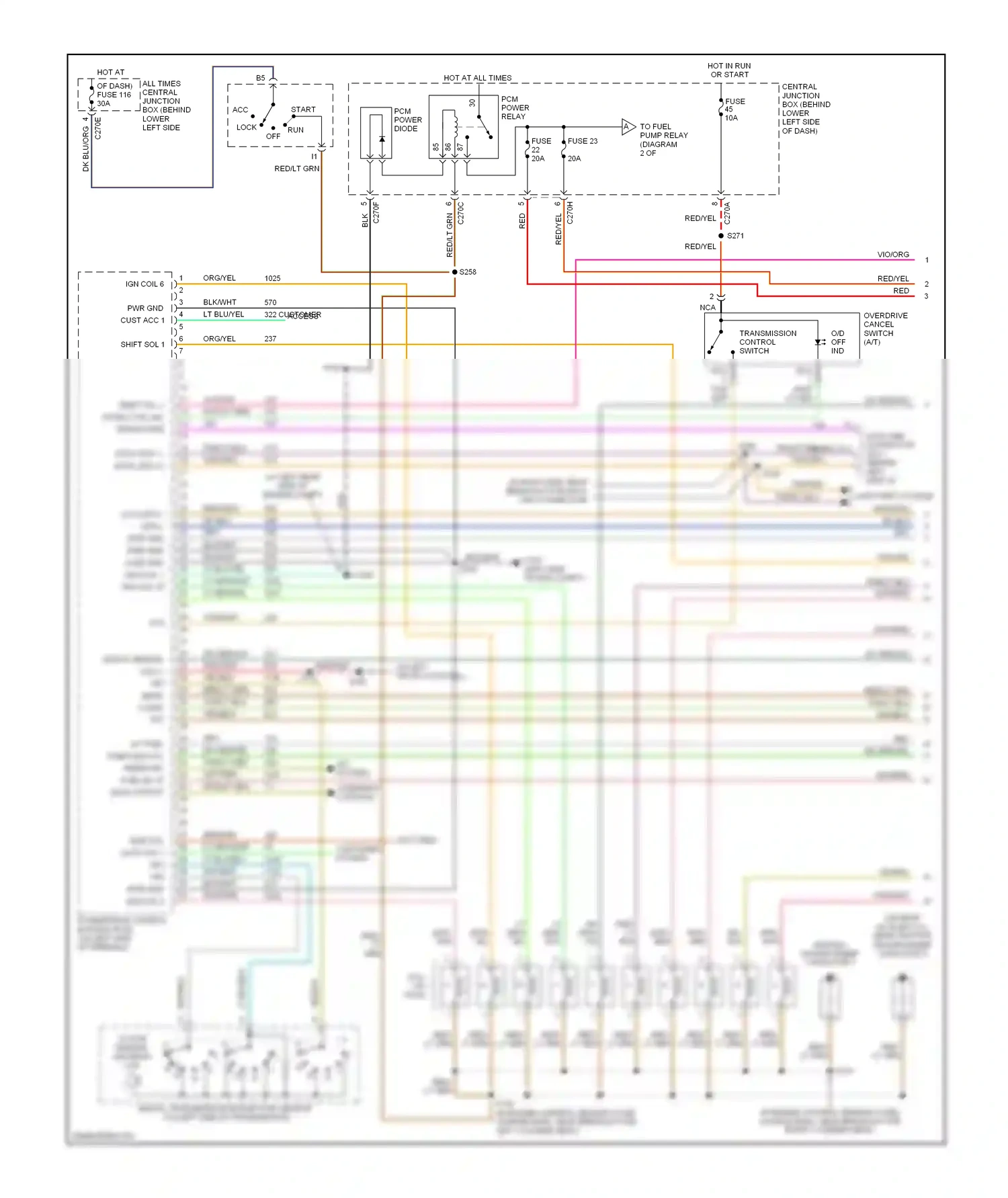Ford Excursion I (1999-2005) digital transmission range (dtr) sensor (on left side of transmission) wiring diagram  (5 of 11)