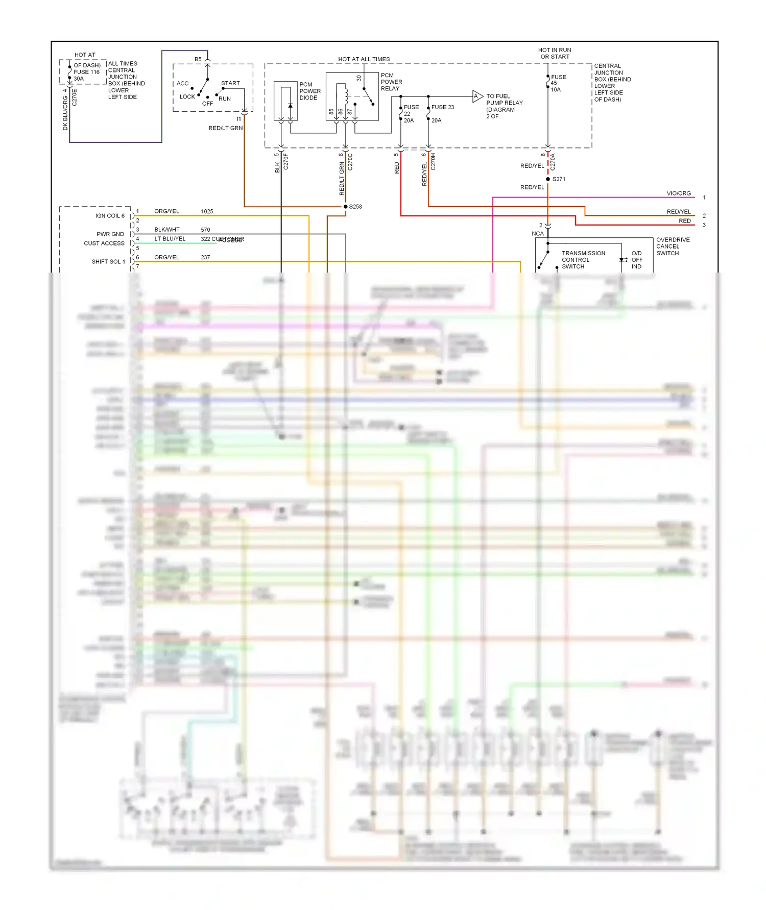 Ford Excursion I (1999-2005) digital transmission range (dtr) sensor (on left side of transmission) wiring diagram  (3 of 11)