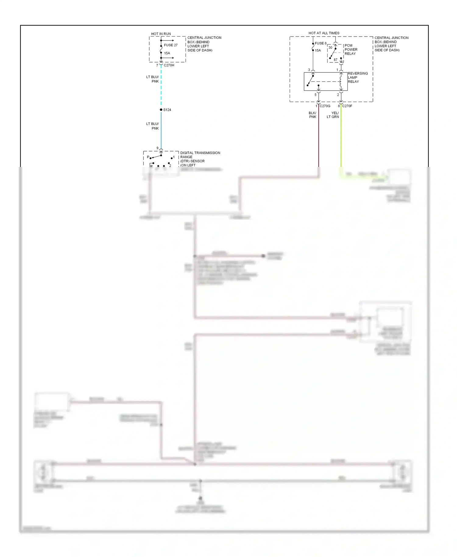 Ford Excursion I (1999-2005) digital transmission range (dtr) sensor (on left side of transmission) wiring diagram  (1 of 11)