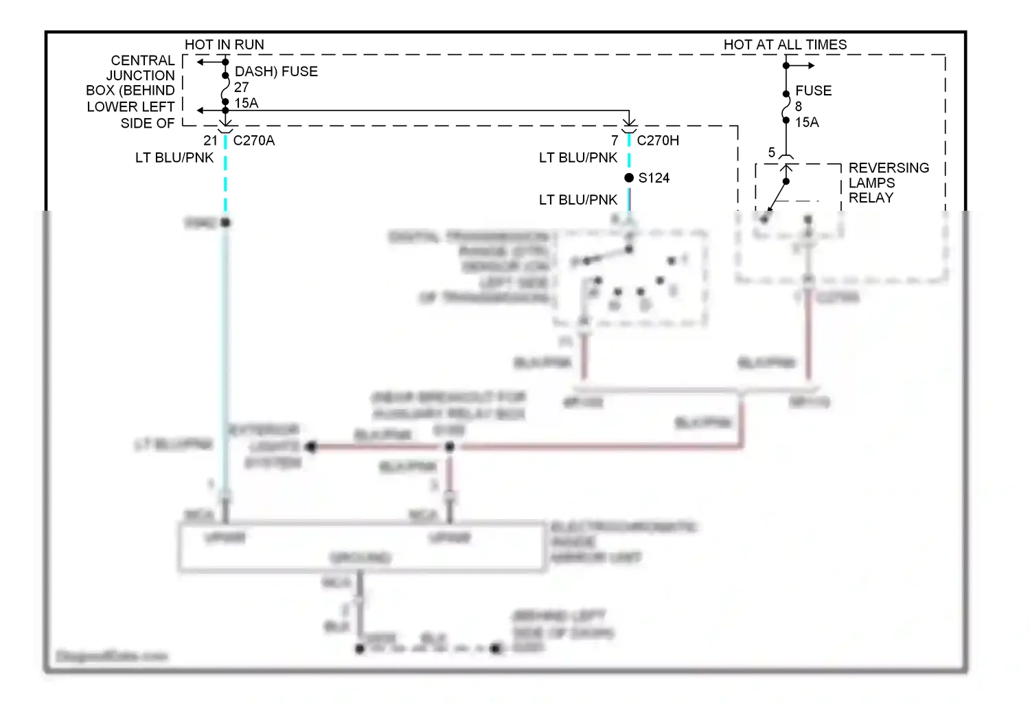 Ford Excursion I (1999-2005) digital transmission range (dtr) sensor (on left side of transmission) wiring diagram  (2 of 11)