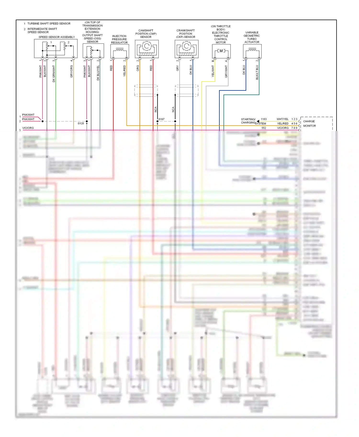Ford Excursion I (1999-2005) engine coolant temperature (ect) sensor wiring diagram  (1 of 2)