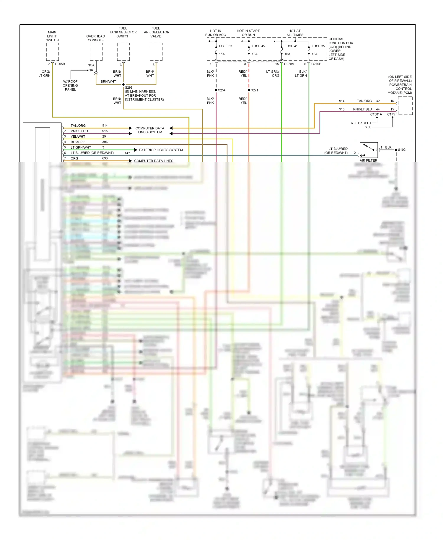 Ford Excursion I (1999-2005) lt blu wiring diagram  (27 of 51)
