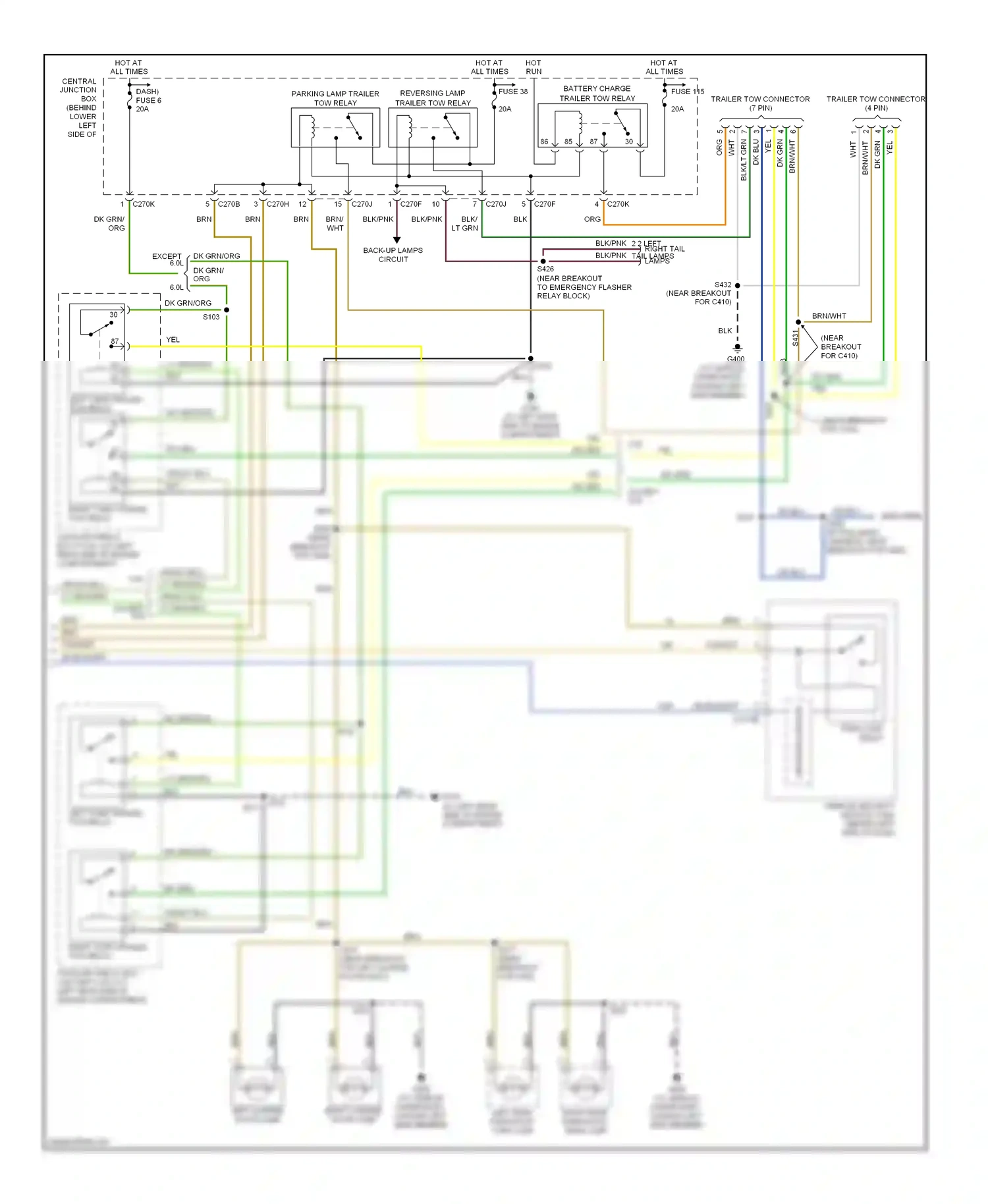 Ford Excursion I (1999-2005) microprocessor wiring diagram  (2 of 7)