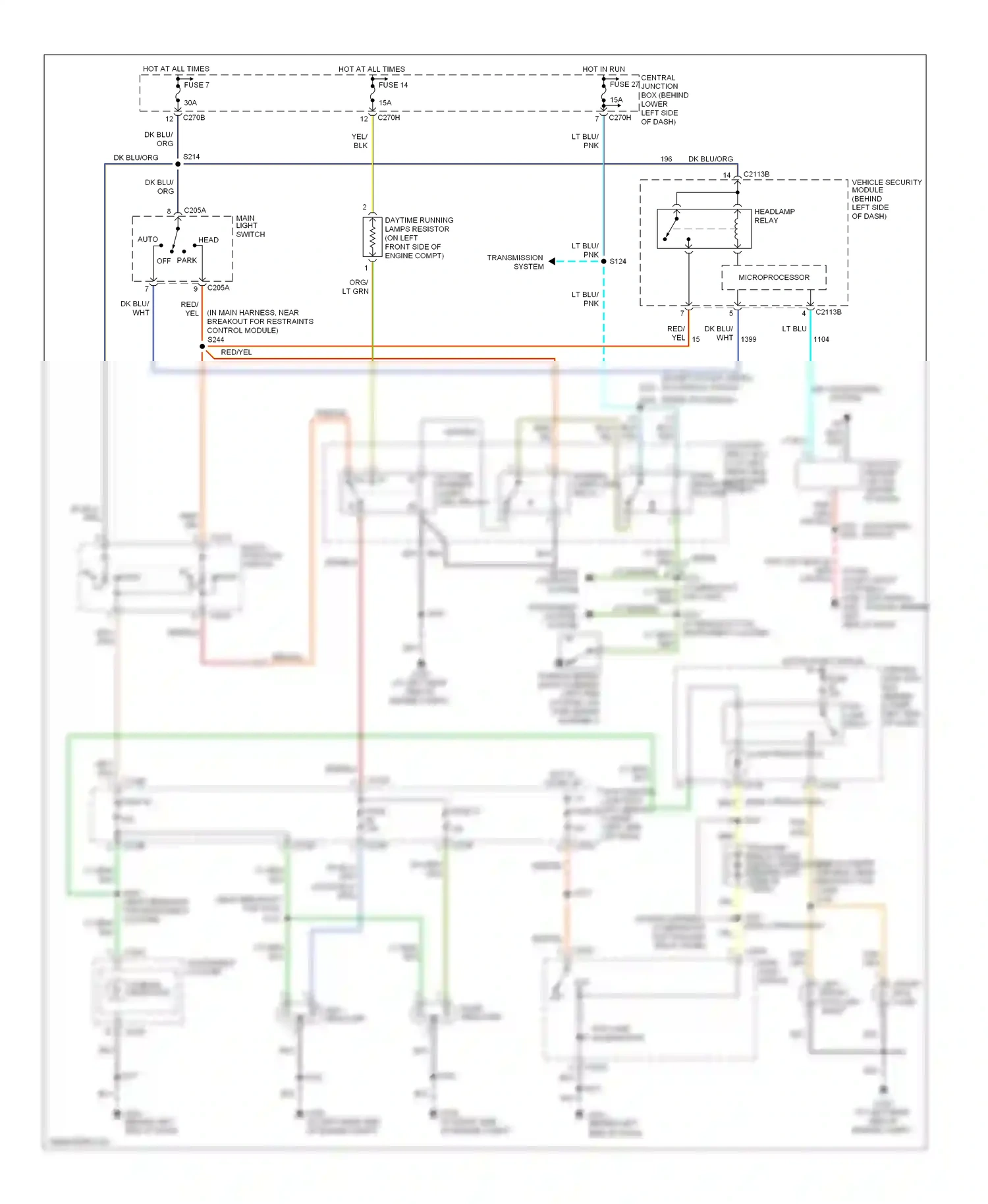 Ford Excursion I (1999-2005) (or blk) wiring diagram  (7 of 8)