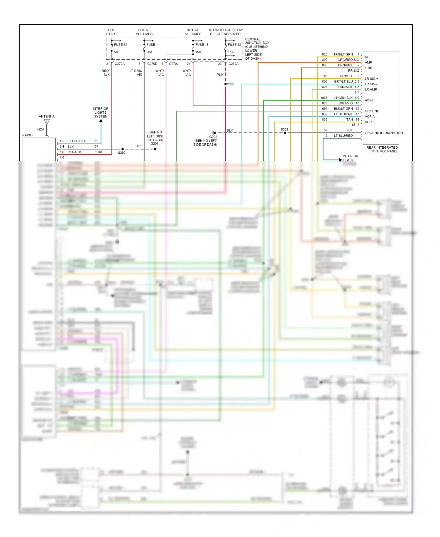 Ford Excursion I (1999-2005) shield wiring diagram  (3 of 6)