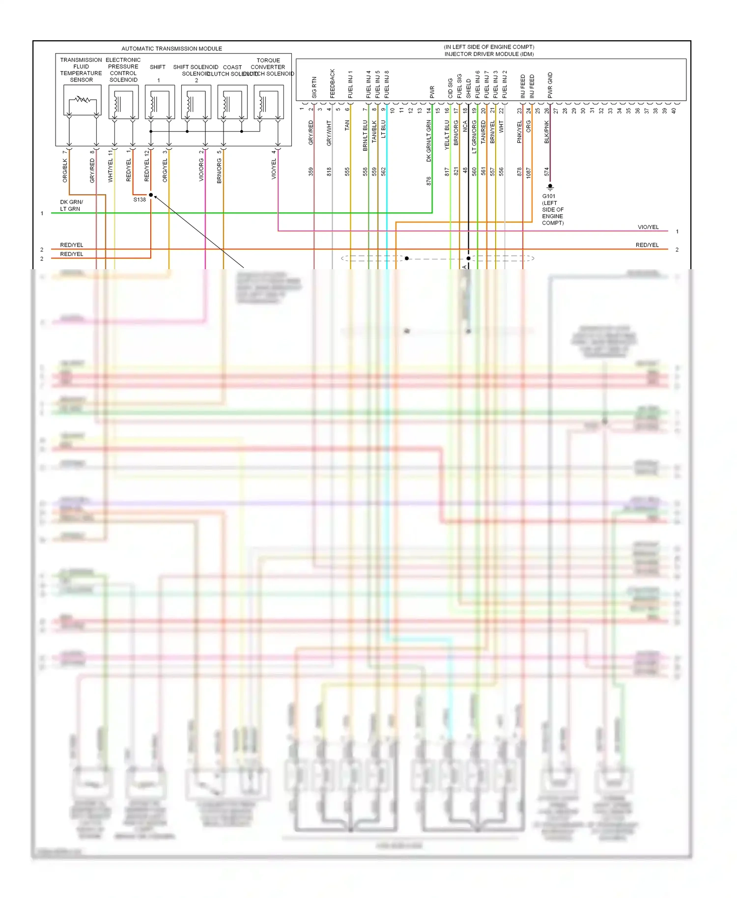 Ford Excursion I (1999-2005) shield wiring diagram  (5 of 6)
