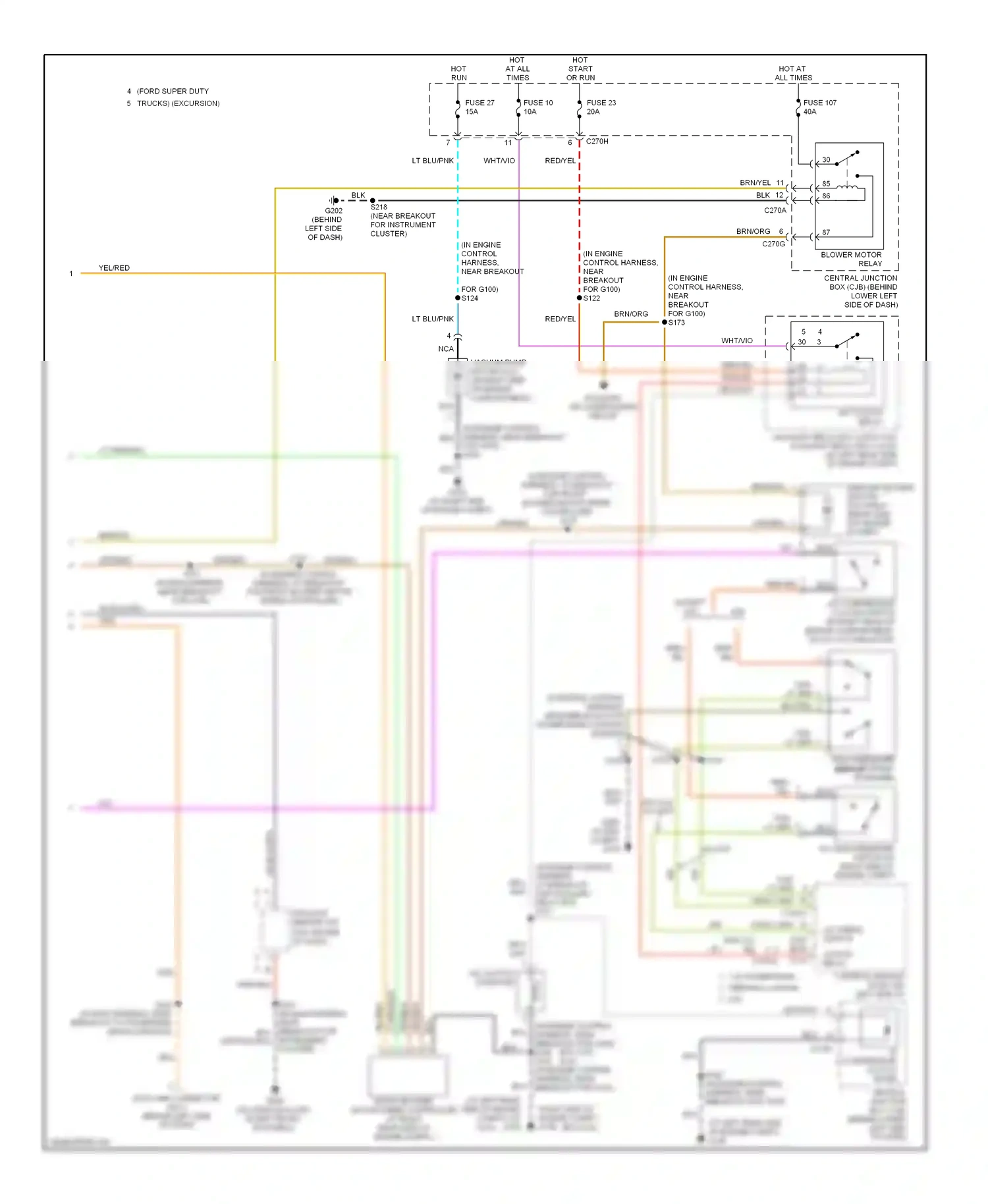 Ford Excursion I (1999-2005) switch wiring diagram  (1 of 2)