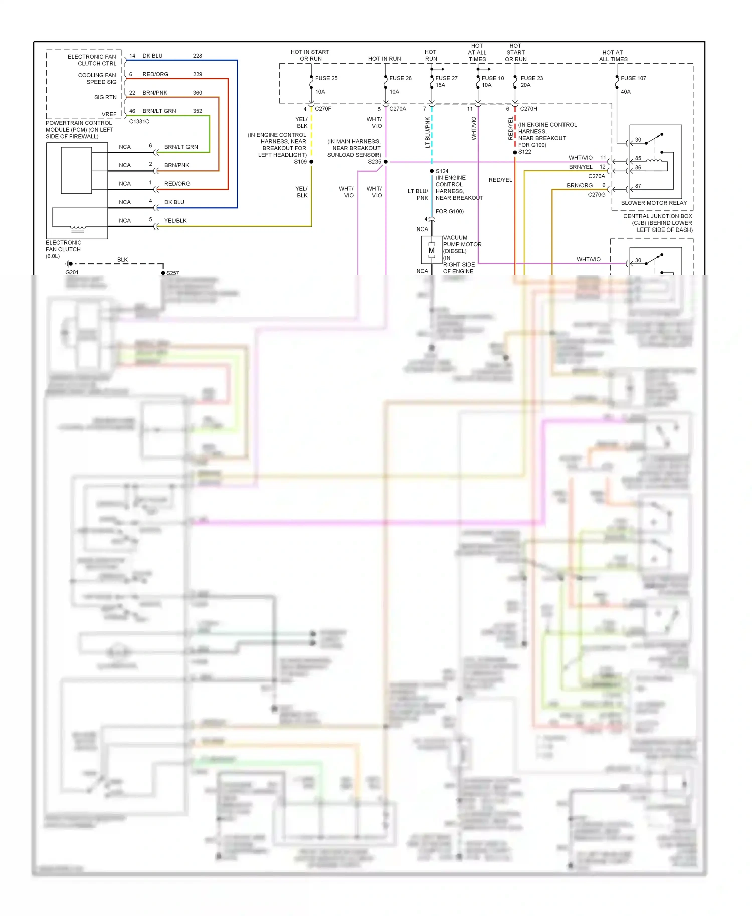 Ford Excursion I (1999-2005) switch wiring diagram  (2 of 2)
