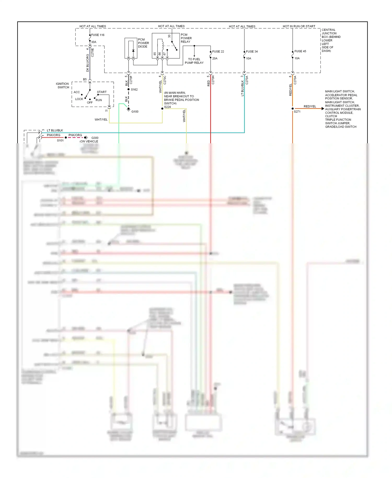 Ford Excursion I (1999-2005) tan/lt blu wiring diagram  (12 of 21)