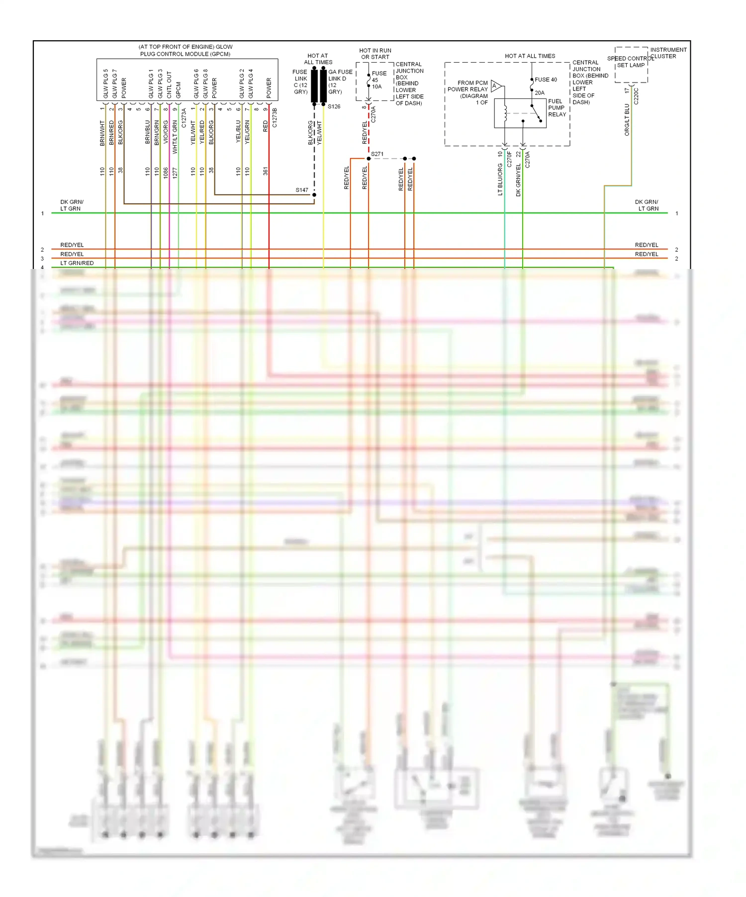 Ford Excursion I (1999-2005) tan/lt blu wiring diagram  (18 of 21)