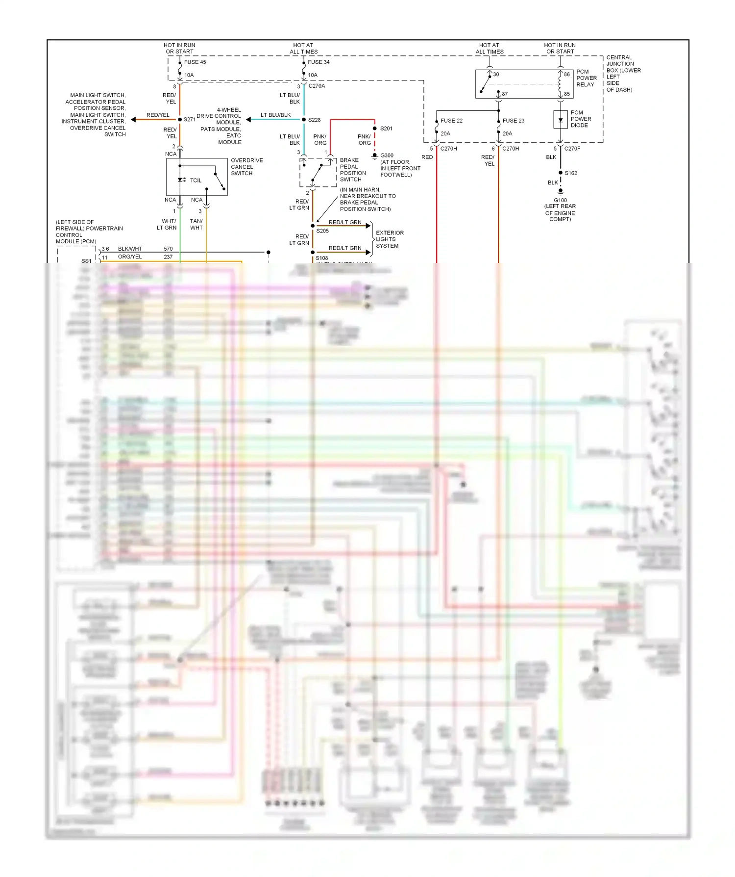Ford Excursion I (1999-2005) tan/lt blu wiring diagram  (11 of 21)