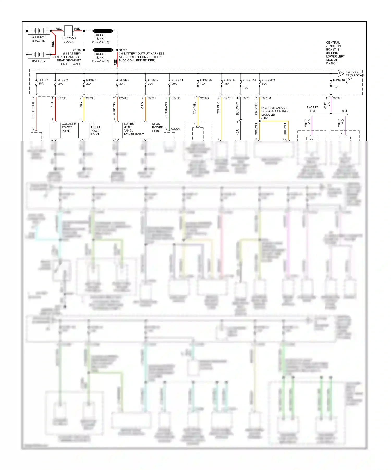 Ford Excursion I (1999-2005) vehicle security module (vsm) wiring diagram  (2 of 3)