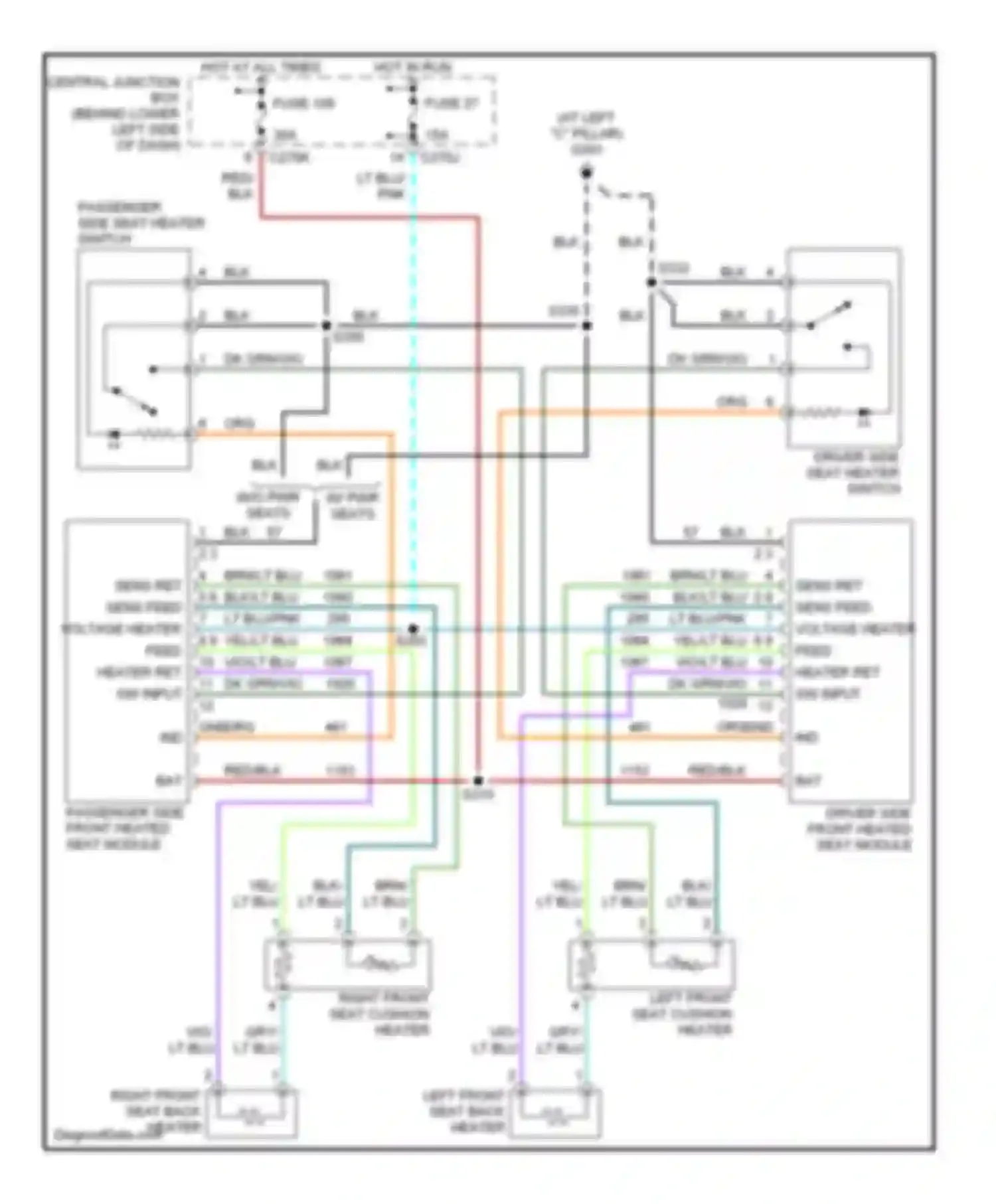 Wiring diagram w/ pwr seats for Ford Excursion I (1999-2005) (1 of 1)