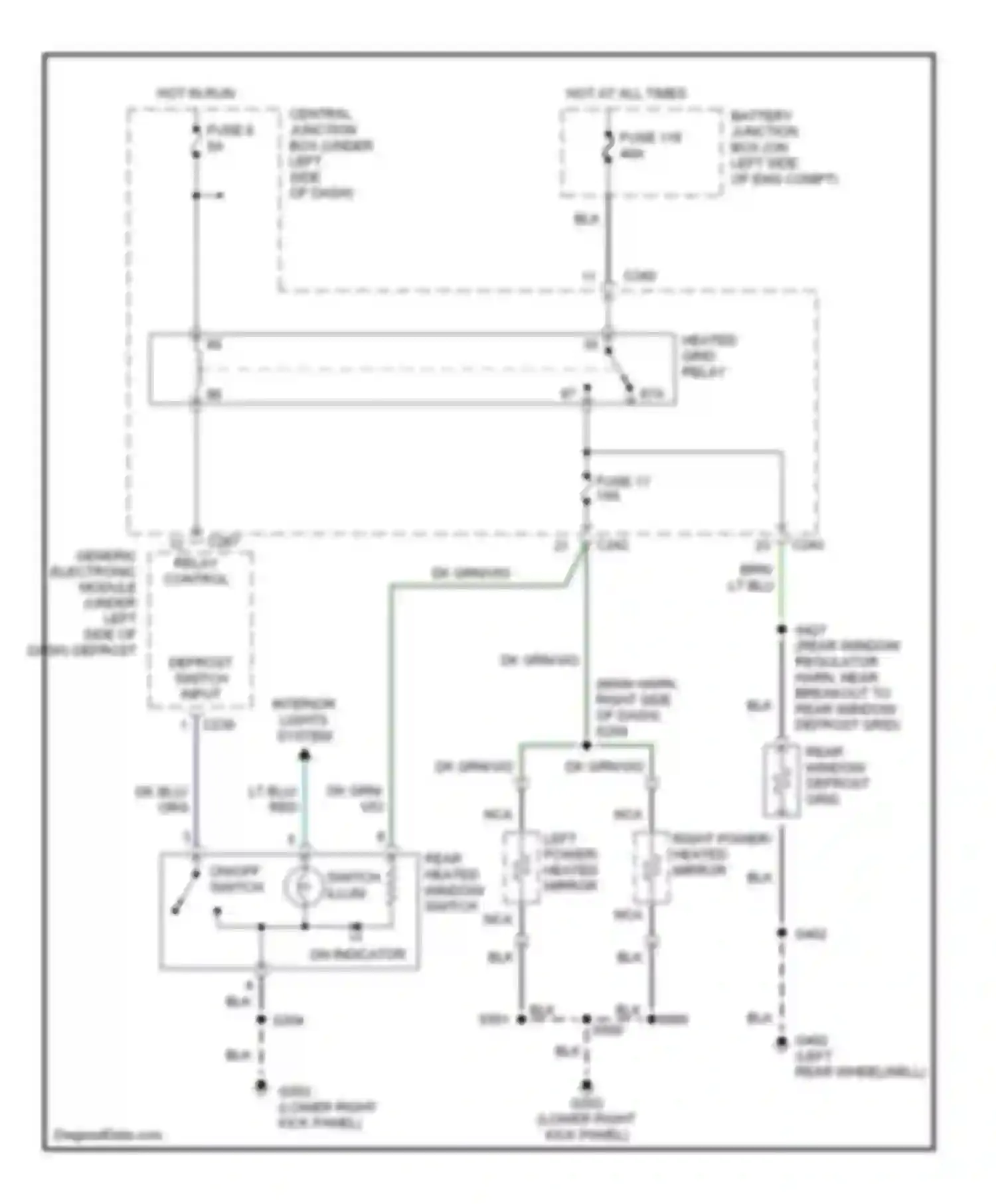 Expedition Ford I (1996-2002): Defogger circuit