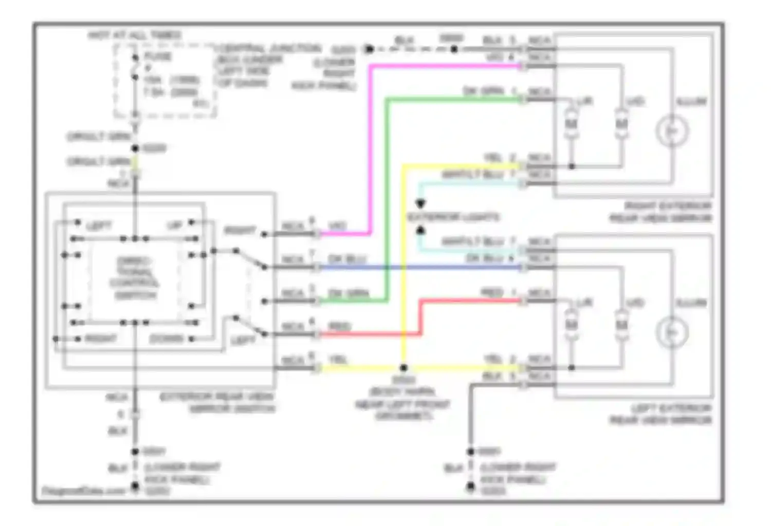 Expedition Ford I (1996-2002): Power mirrors circuit