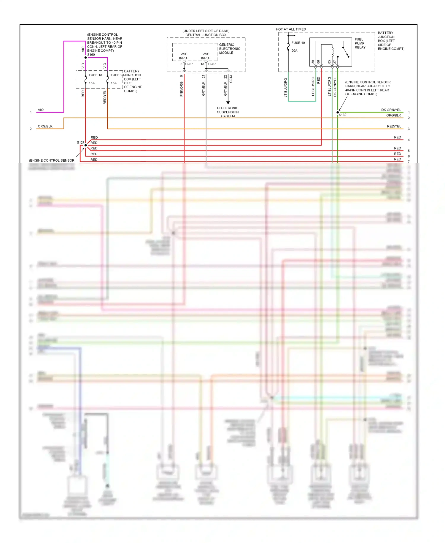 Wiring diagram brn/org for Ford Expedition I (1996-2002) (8 of 9)