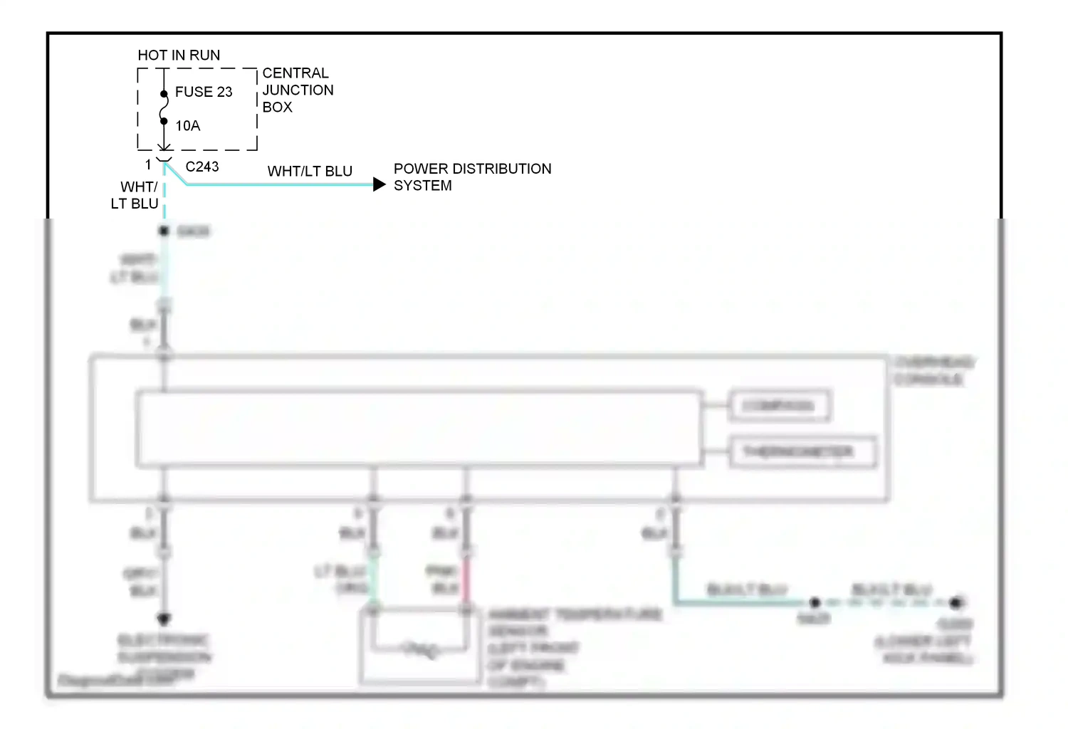 Wiring diagram electronic suspension system for Ford Expedition I (1996-2002) (2 of 7)